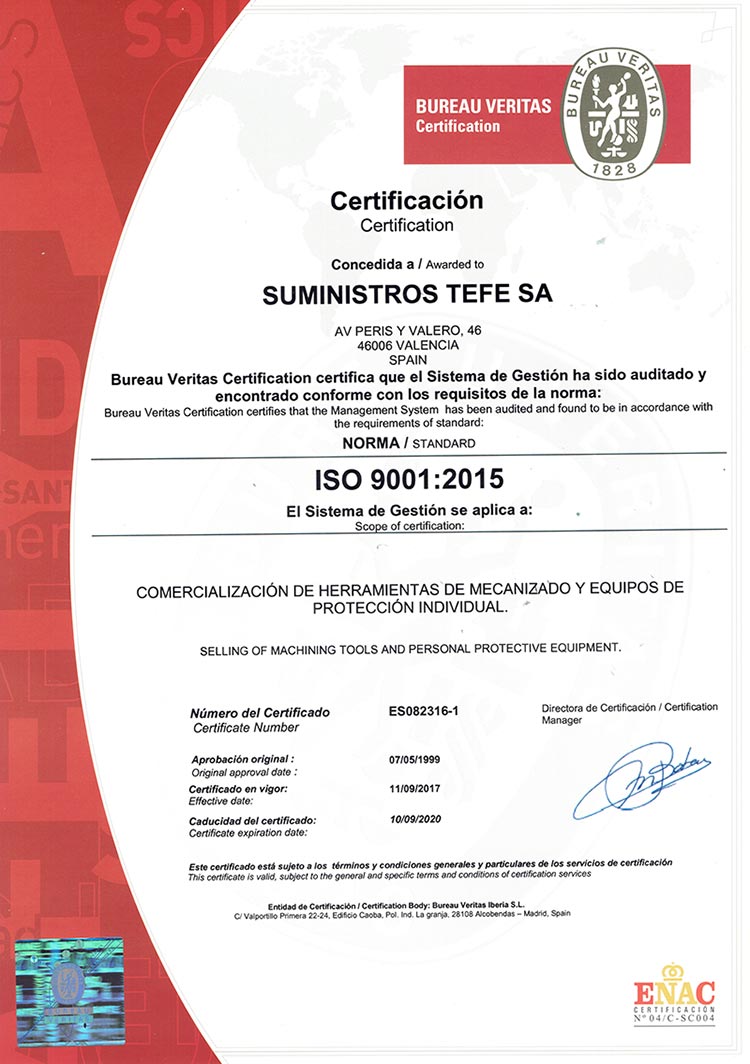 Certificado ISO 9001